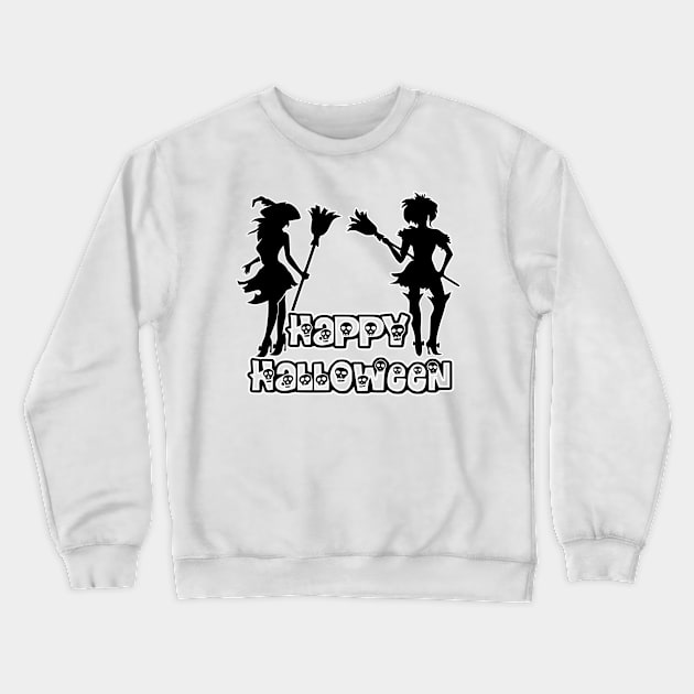 Pretty Halloween Witches - Happy Halloween - 1510201500 Crewneck Sweatshirt by Semenov